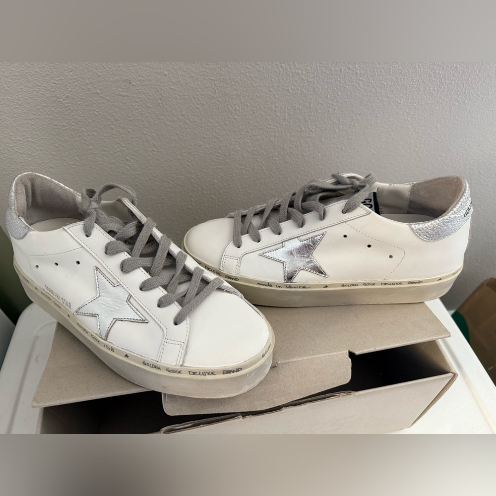 COPY - Golden goose hi star sneaker in white & silver size 38.. - Picture 3 of 9